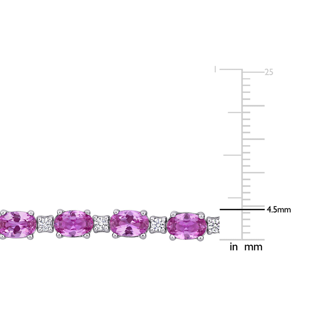 14.00 Carat (ctw) Lab-Created Pink and White Sapphire Bracelet in Sterling Silver (7.25 Inches) Image 3