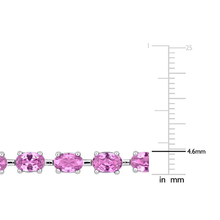 13.34 Carat (ctw) Lab-Created Pink Sapphire Bracelet in Sterling Silver (7.25 Inches) Image 3