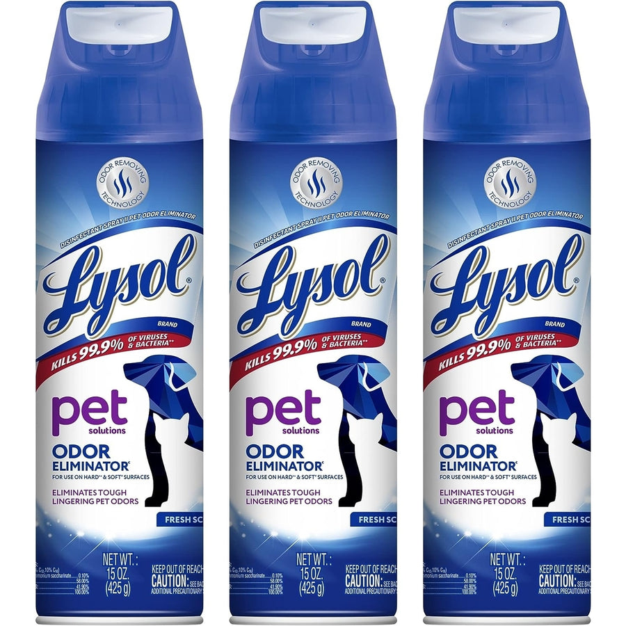 Lysol Pet Odor Eliminator SpraySanitizing and Disinfecting Spray for Pet Odors15oz (Pack of 3) Image 1