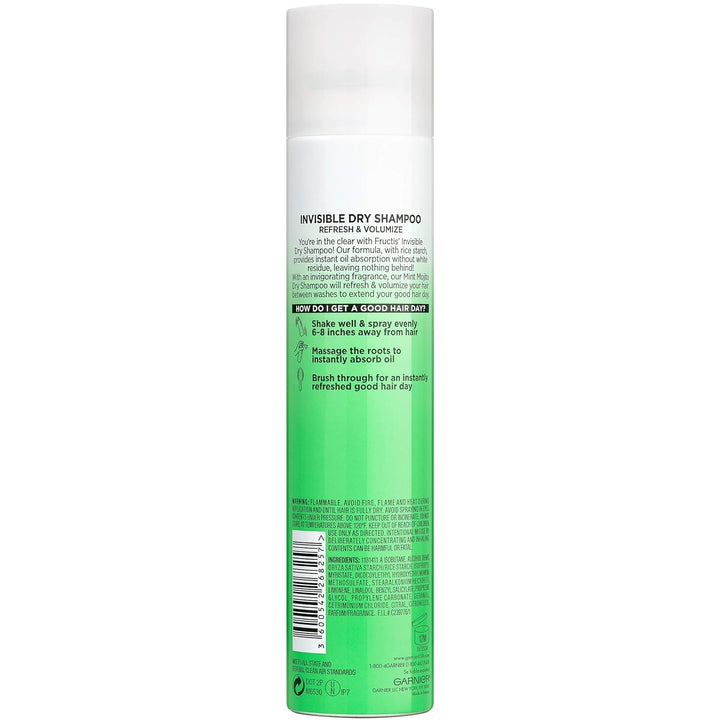 Garnier Invisible Dry Shampoo with no Visible Residue . Refresh and Volumize Silicone Free Mint Mojito by Fructis 4.4 oz Image 6