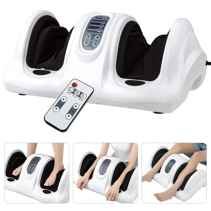 Rolling Foot Massager Shiatsu Foot Massage Machine w/ Remote Control White Image 1