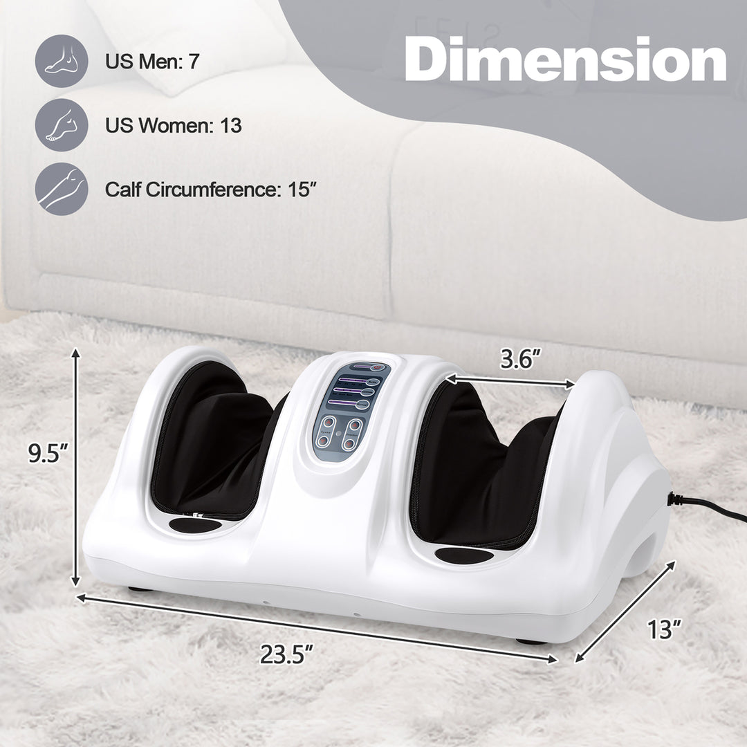 Rolling Foot Massager Shiatsu Foot Massage Machine w/ Remote Control White Image 3