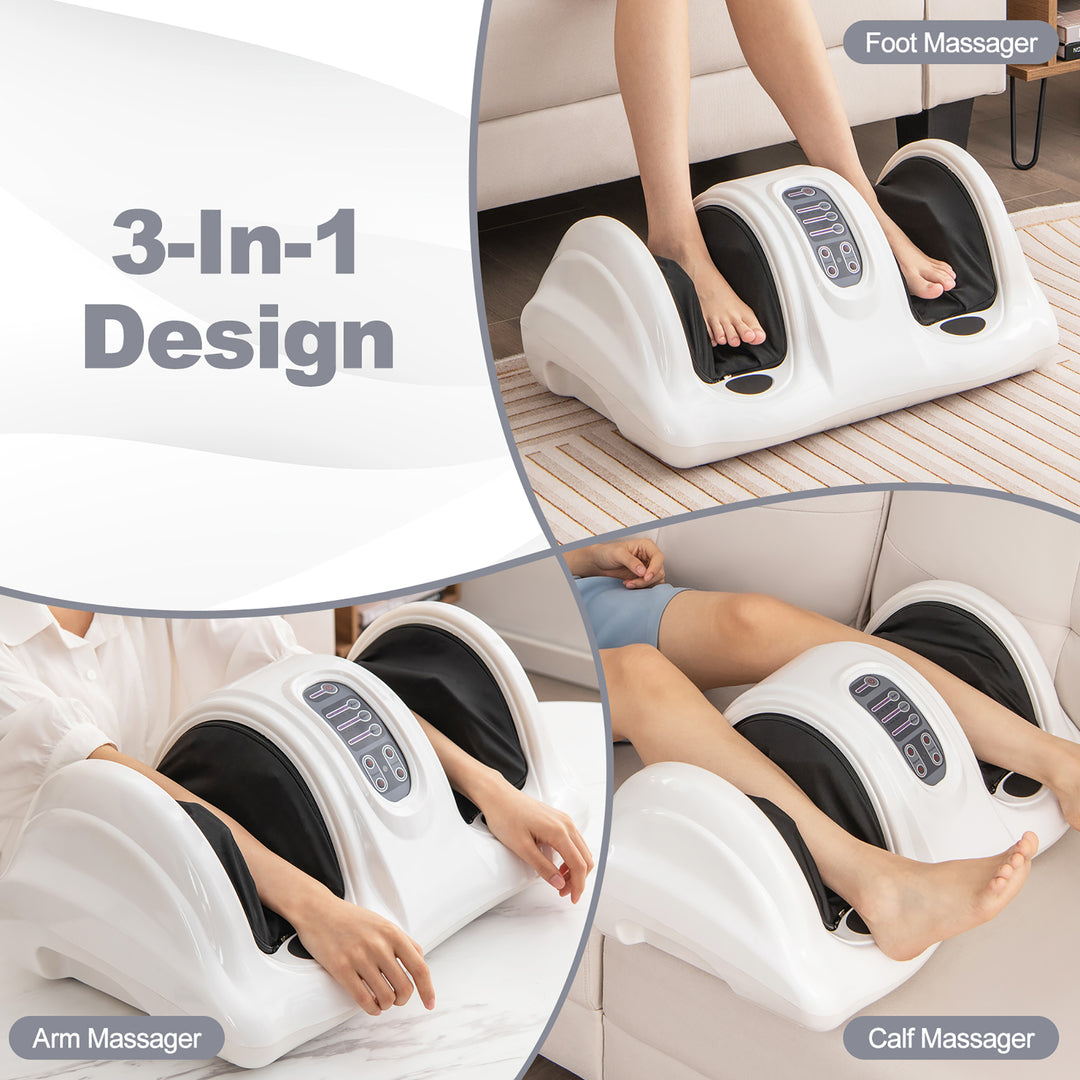 Rolling Foot Massager Shiatsu Foot Massage Machine w/ Remote Control White Image 4