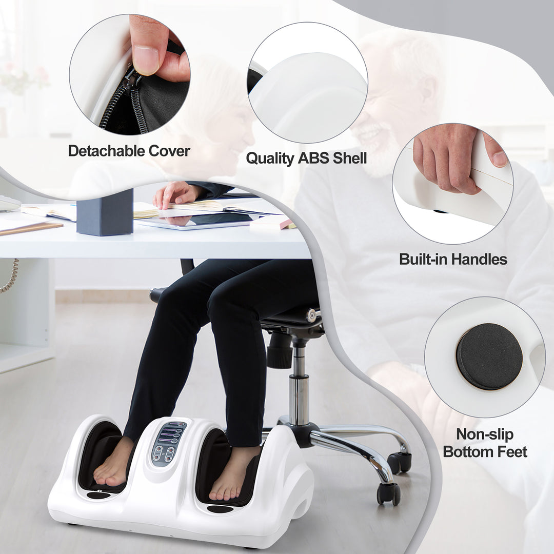 Rolling Foot Massager Shiatsu Foot Massage Machine w/ Remote Control White Image 8