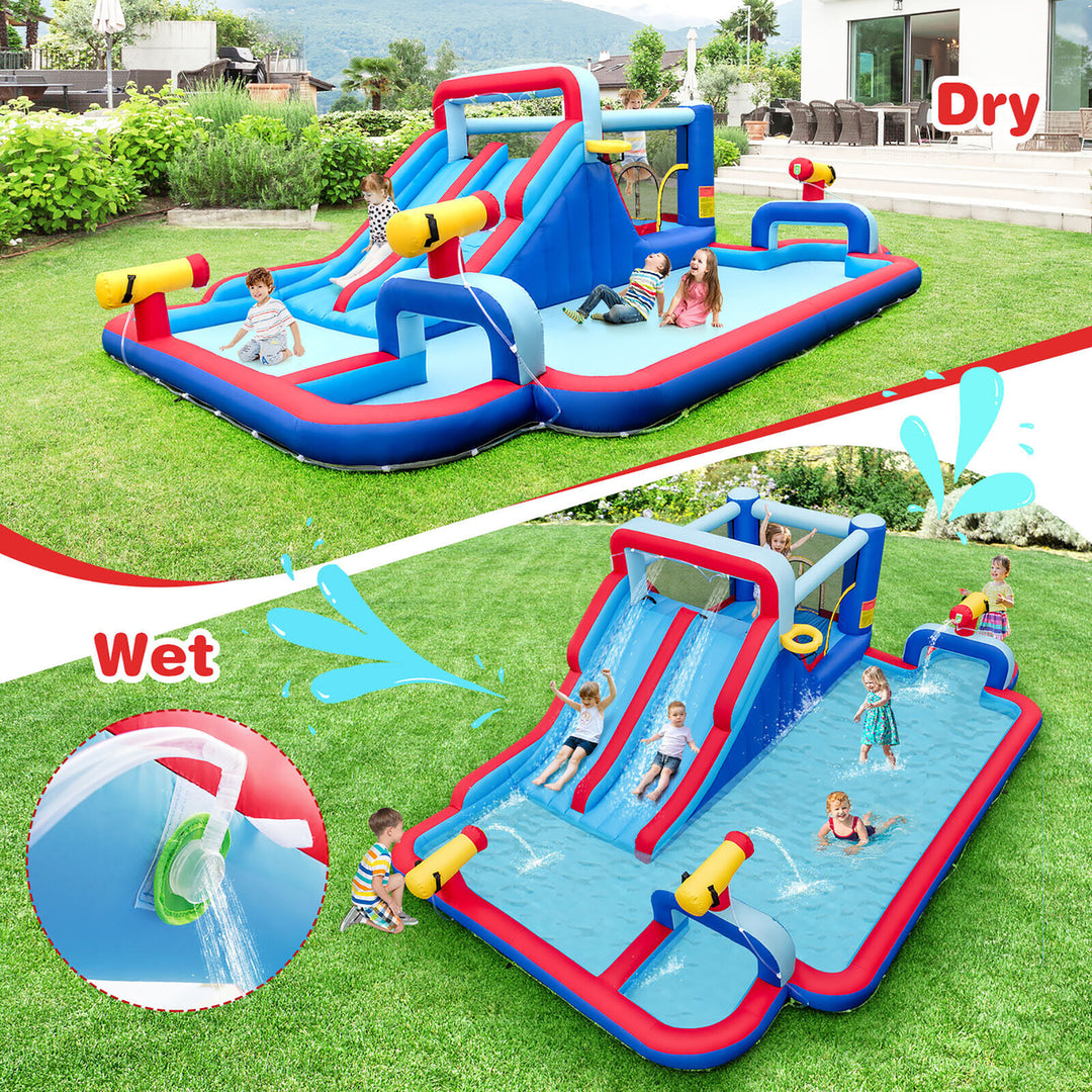 Inflatable Water Slide Park Kids Bounce House Climbing Jumping with 950W Blower Image 4