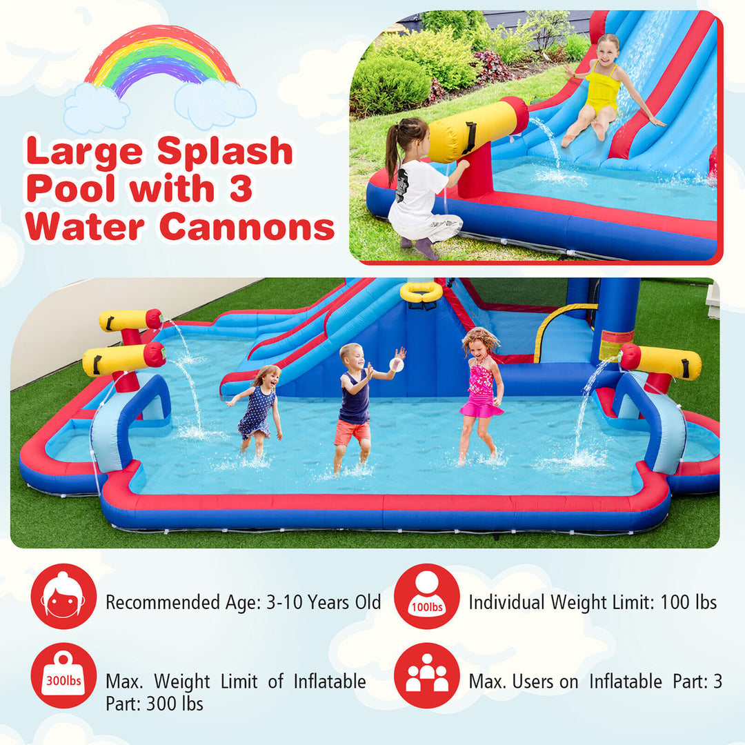 Inflatable Water Slide Park Kids Bounce House Climbing Jumping with 950W Blower Image 6