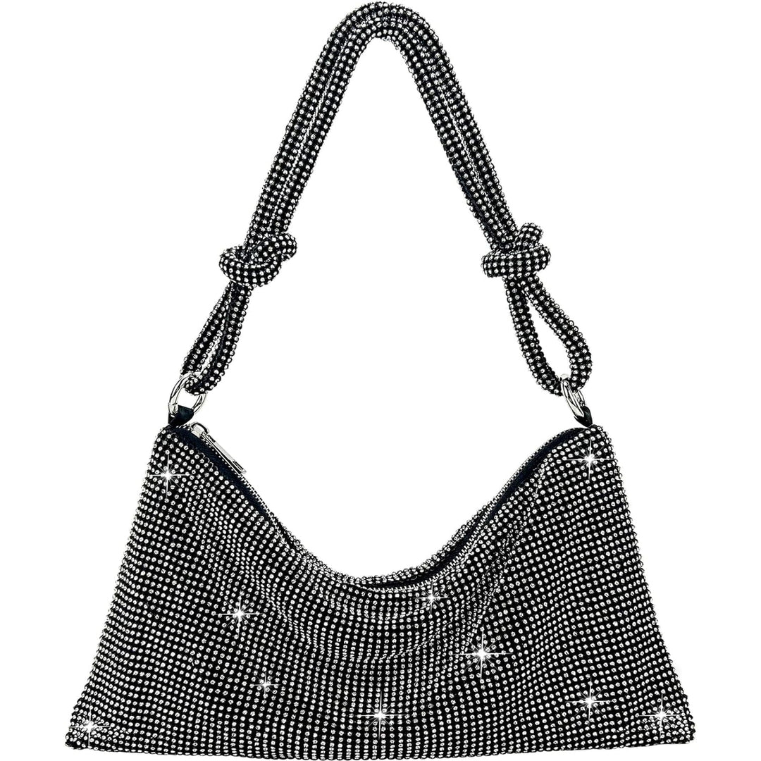 Rhinestone Purse Sparkly Evening bag Silver Diamond Clutch Purses for Women Prom Rhinestone Handbag Hobo Bag Image 1