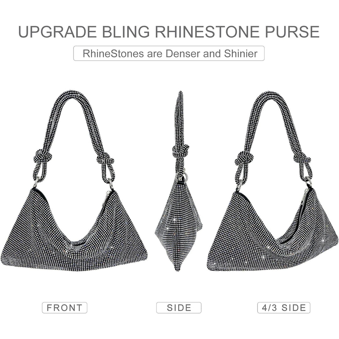 Rhinestone Purse Sparkly Evening bag Silver Diamond Clutch Purses for Women Prom Rhinestone Handbag Hobo Bag Image 3