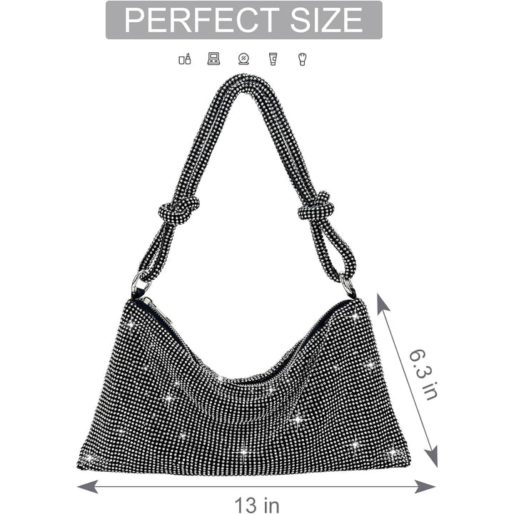 Rhinestone Purse Sparkly Evening bag Silver Diamond Clutch Purses for Women Prom Rhinestone Handbag Hobo Bag Image 6