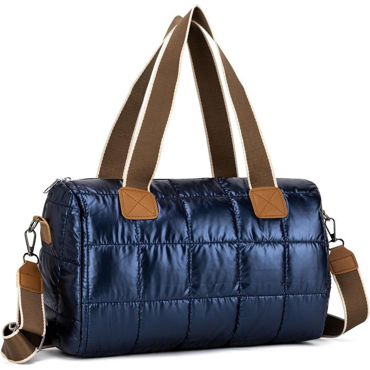 Puffer Tote Bag for Women Quilted Crossbody Bags Large Down Cotton Soft Padded Handbag Image 7