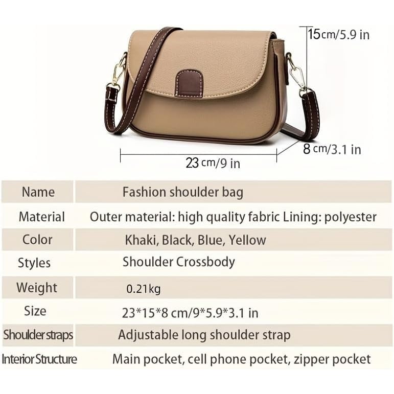 Crossbody Bag for Women Small Leather Classic Style Shoulder Bag with Detachable Strap HandBags Purses with Zipper Image 2