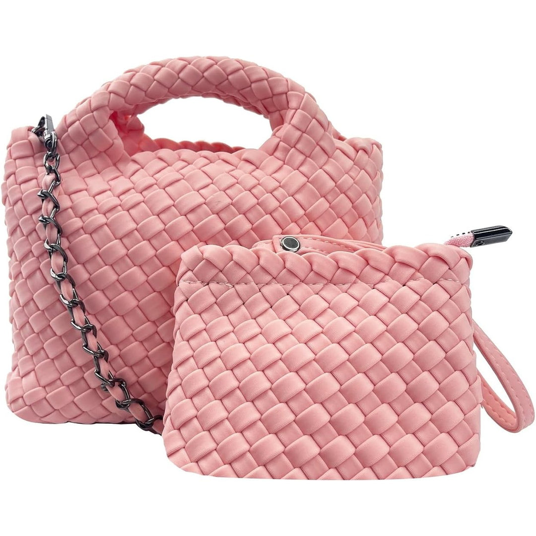 Women Handbags and Purses All-match Woven Composite Bag Travel Pouch Phone Bag Small Tote Shoulder Bag Chain Crossbody Image 1