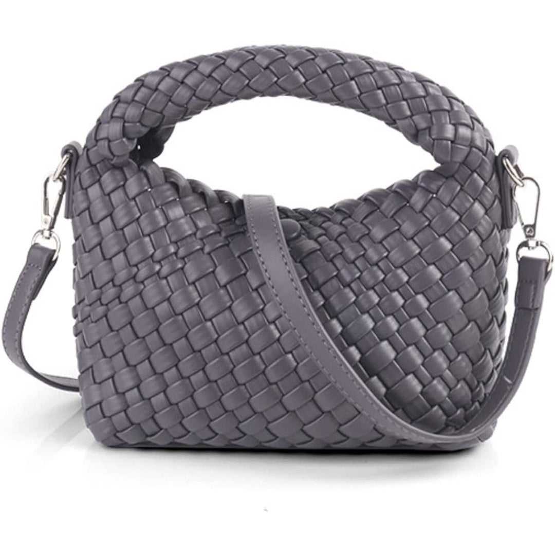 Women Woven Tote Small Crossbody Bag Weave Quilted Purse Square Shoulder Bag Woven Handbag with Detachable Strap Image 4