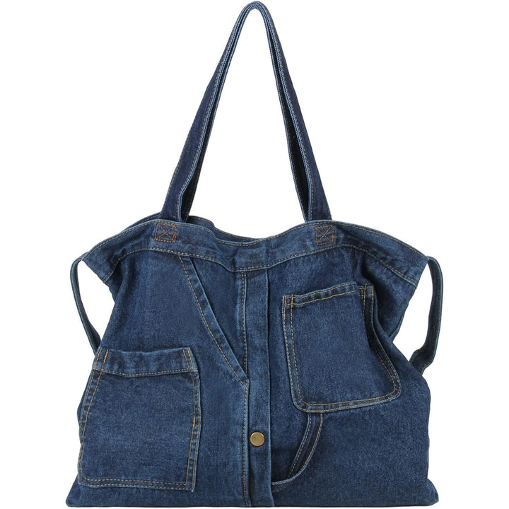 Soft Denim Handbag for Women Casual Hobo Tote Bag Retro Crossbody Bag Large Capacity Denim Purses Image 8