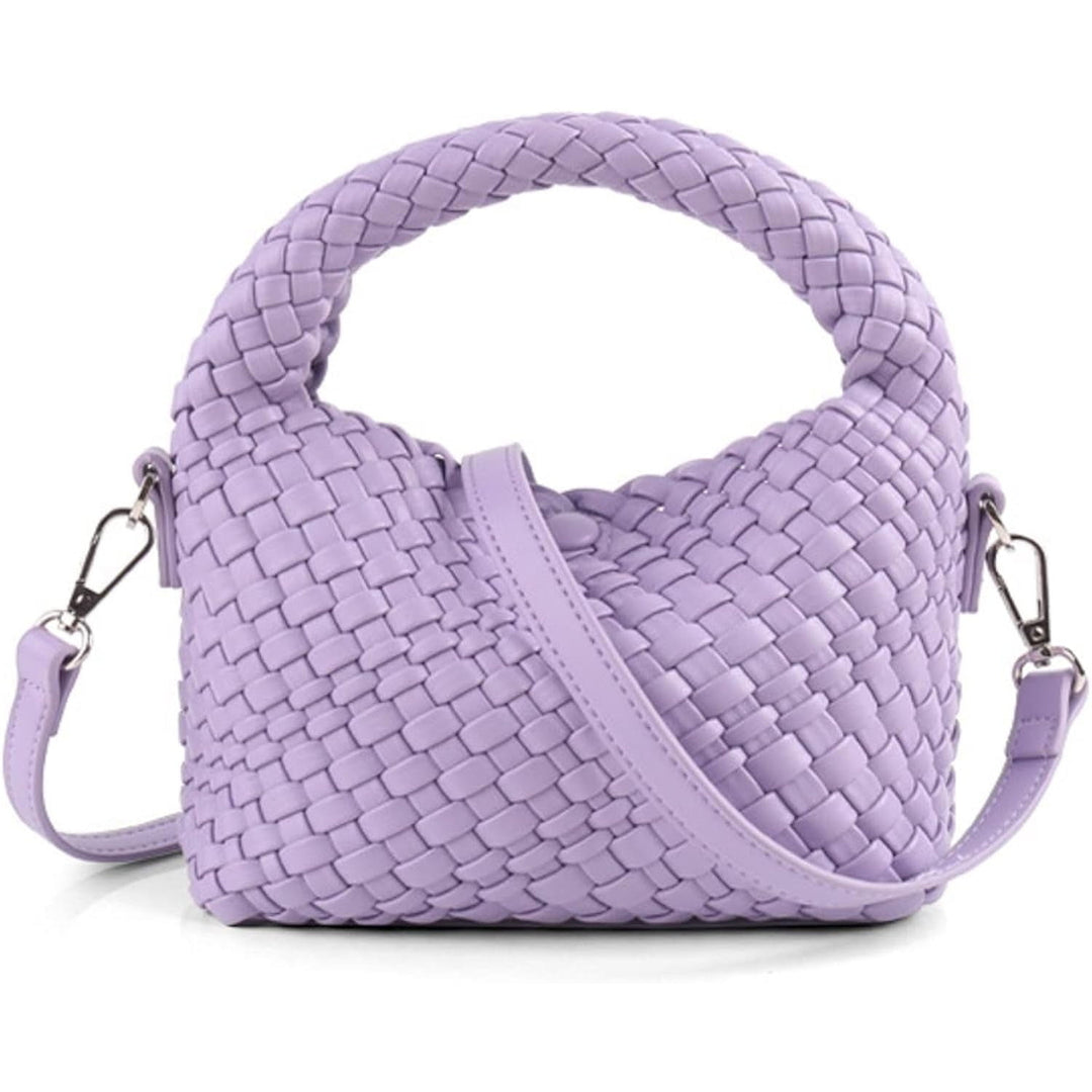 Women Woven Tote Small Crossbody Bag Weave Quilted Purse Square Shoulder Bag Woven Handbag with Detachable Strap Image 10