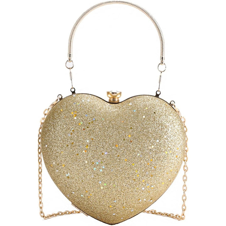 Sparkly Clutch Purses for Women,Heart Shape Evening Clutch Bag Purse Handbag for Formal Wedding Cocktail Party Image 1