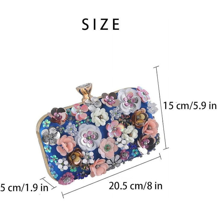 Beaded Purses for Women Gold Black Clutch Evening Bags Flower Clutch Cocktail Purses for Women Wedding Guest Image 7