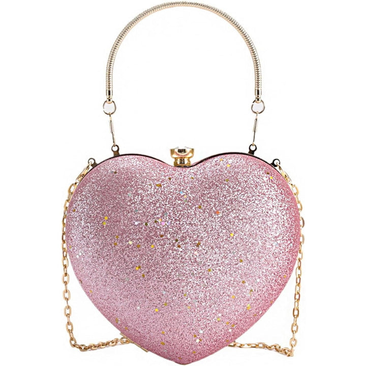 Sparkly Clutch Purses for Women,Heart Shape Evening Clutch Bag Purse Handbag for Formal Wedding Cocktail Party Image 8