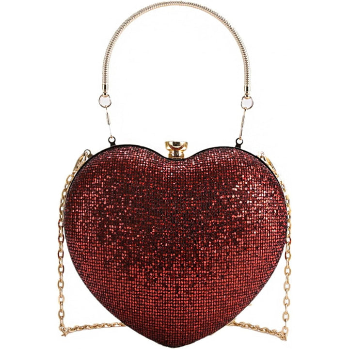 Sparkly Clutch Purses for Women,Heart Shape Evening Clutch Bag Purse Handbag for Formal Wedding Cocktail Party Image 9