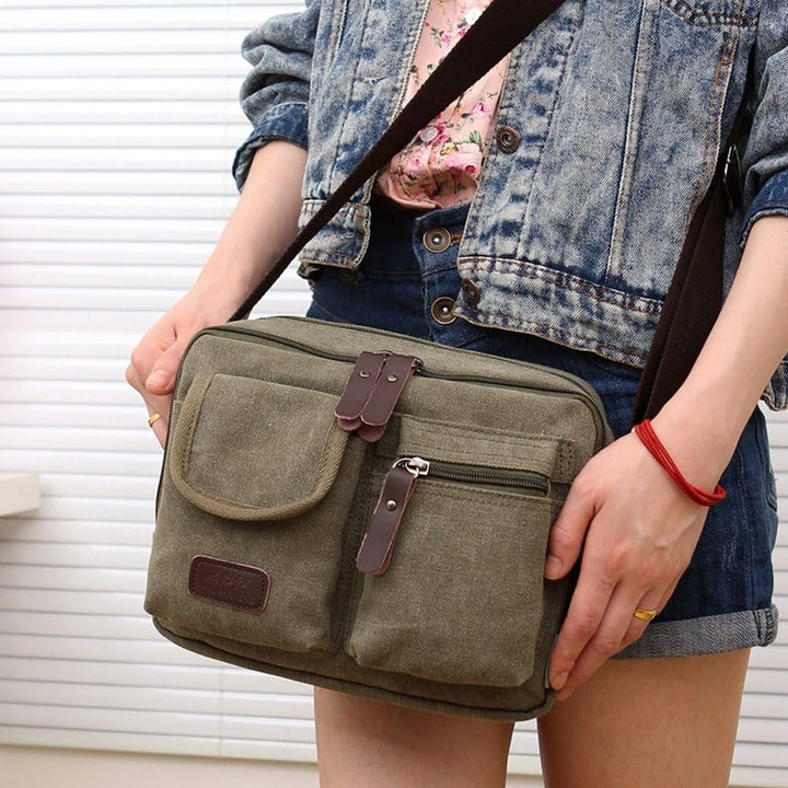 Small Vintage Canvas Crossbody Purse Travel Shoulder Bags Messenger Satchel Bag Image 7