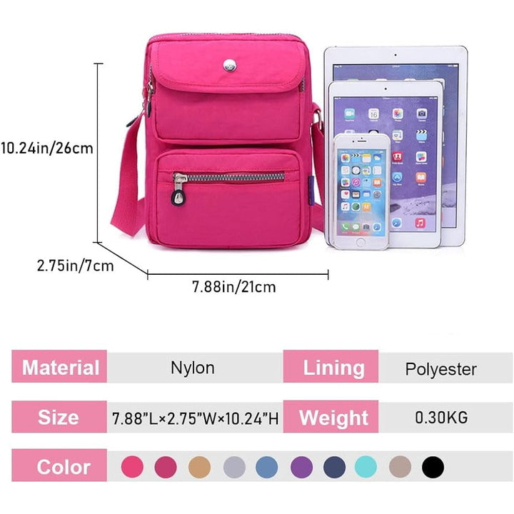 Crossbody Bag for Women Waterproof Shoulder Bag Multi-Pocket Messenger Bag Casual Nylon Purse Handbag Image 11