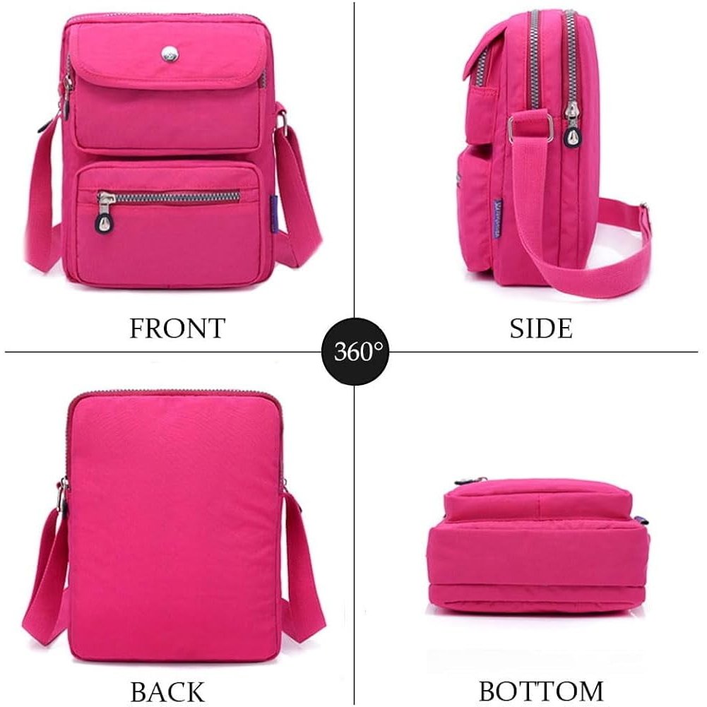 Crossbody Bag for Women Waterproof Shoulder Bag Multi-Pocket Messenger Bag Casual Nylon Purse Handbag Image 12