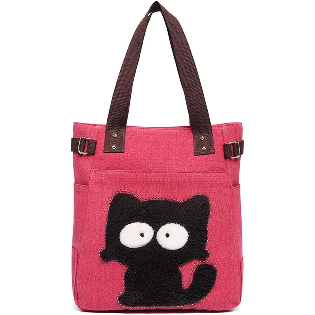 Cute Cat Multifunction Canvas Zipper Handbag Shoulder Lunch Tote Bag Image 12