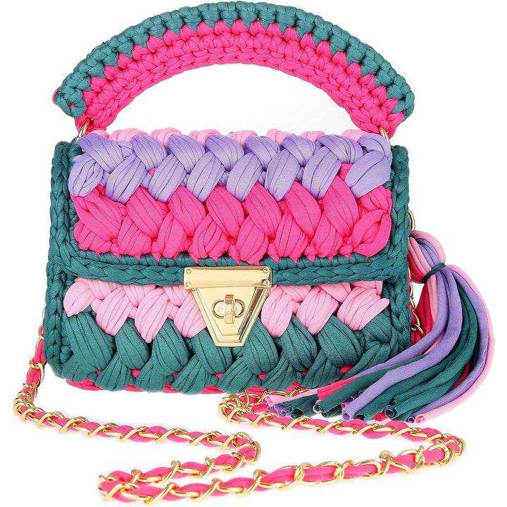 Womens Knit Clutch Purse Evening Clutch Bag for Women Handle Tote Purse Crochet Wedding Party Purse Image 9