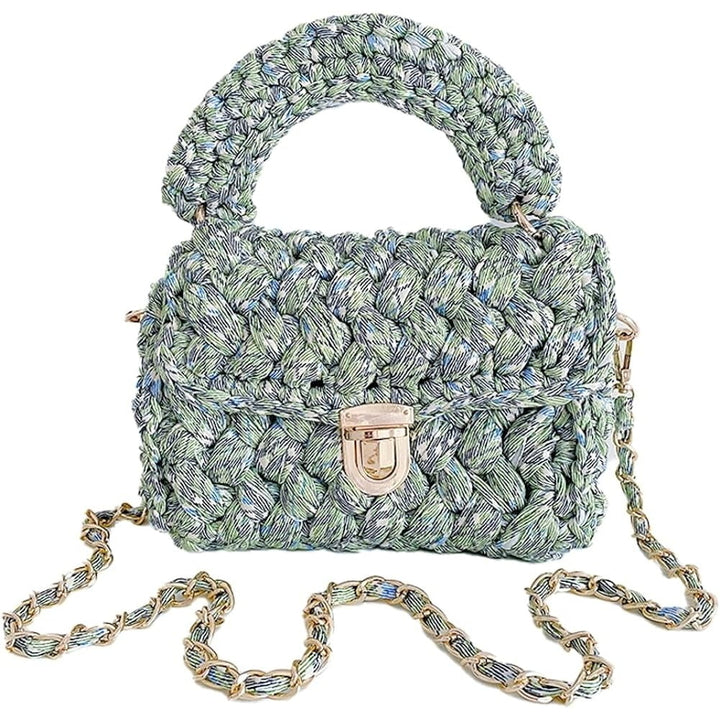 Womens Knit Clutch Purse Evening Clutch Bag for Women Handle Tote Purse Crochet Wedding Party Purse Image 11
