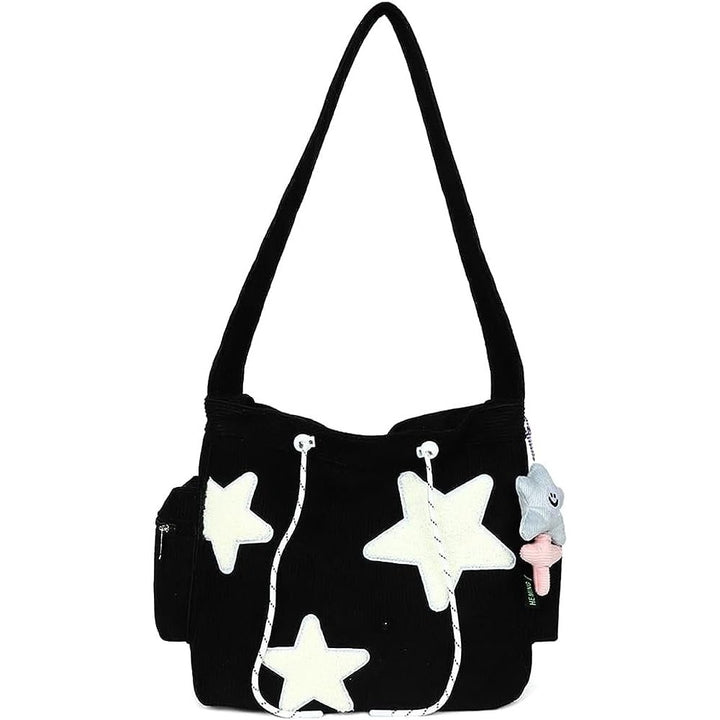 Cute Messenger Bag Aesthetic Canvas Crossbody Bag Y2K Star Shoulder Purse for Women Girls School Image 1