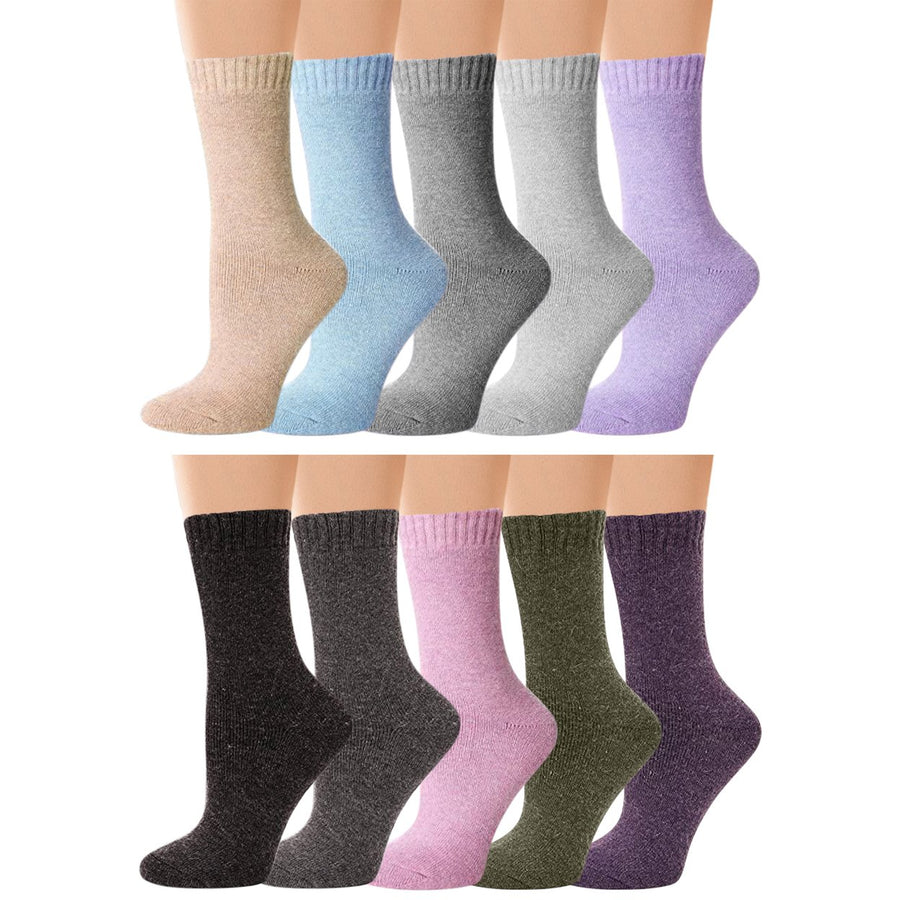 Multi-Pairs: Womens Warm Thick Merino Lamb Wool Winter Thermal Socks Image 1