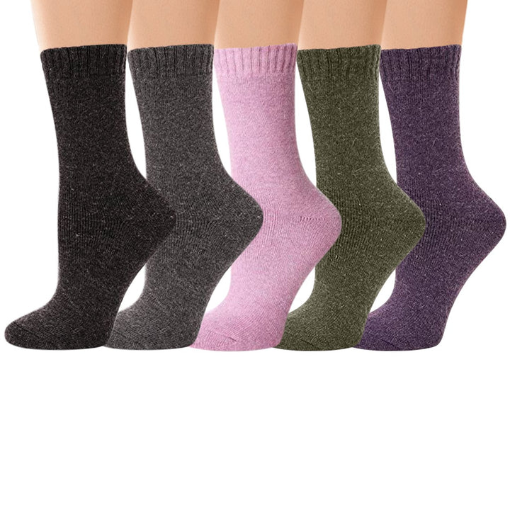 Womens Merino Lamb Wool Thermal Socks 5 Pairs Winter Warm Thick Non-Slip Image 1