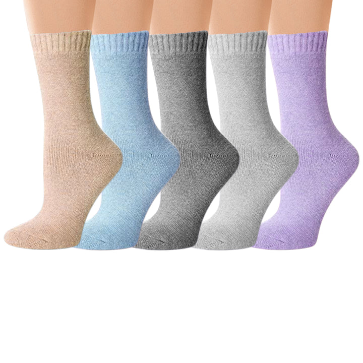 Womens Merino Lamb Wool Thermal Socks 5 Pairs Winter Warm Thick Non-Slip Image 2