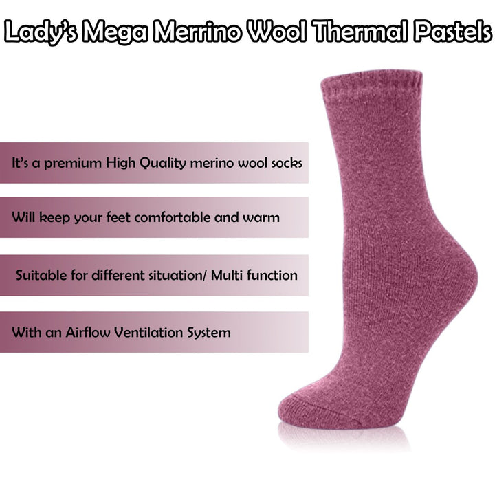 6-Pairs: Womens Warm Thick Merino Lamb Wool Winter Thermal Socks Image 4