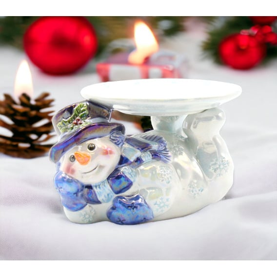 Ceramic Snowman Candle Holder 3.5in Christmas Image 1