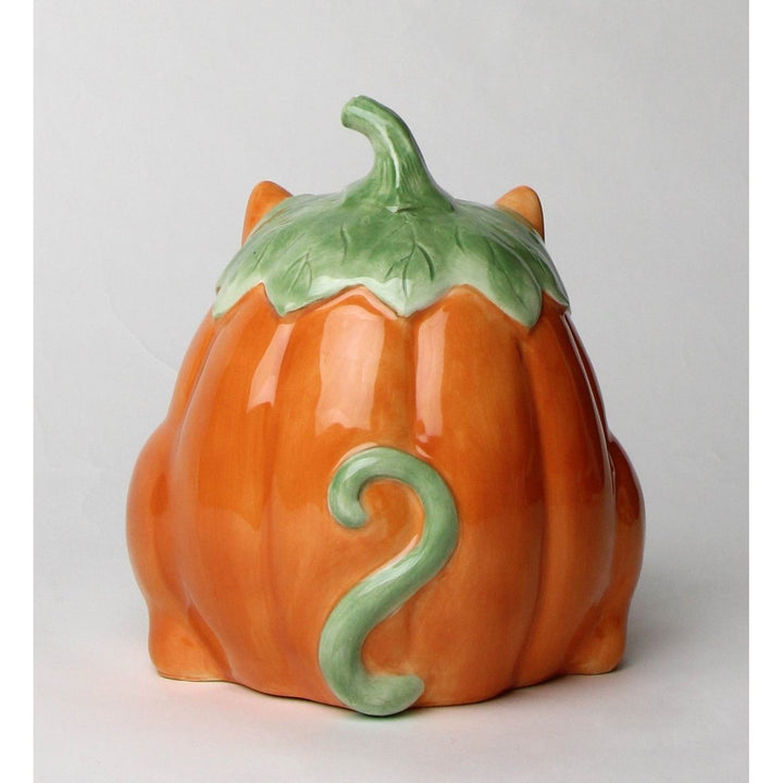 Ceramic Pumpkin Cat Candy Bowl Key Holder 6.5in Fall Halloween Gift Image 6