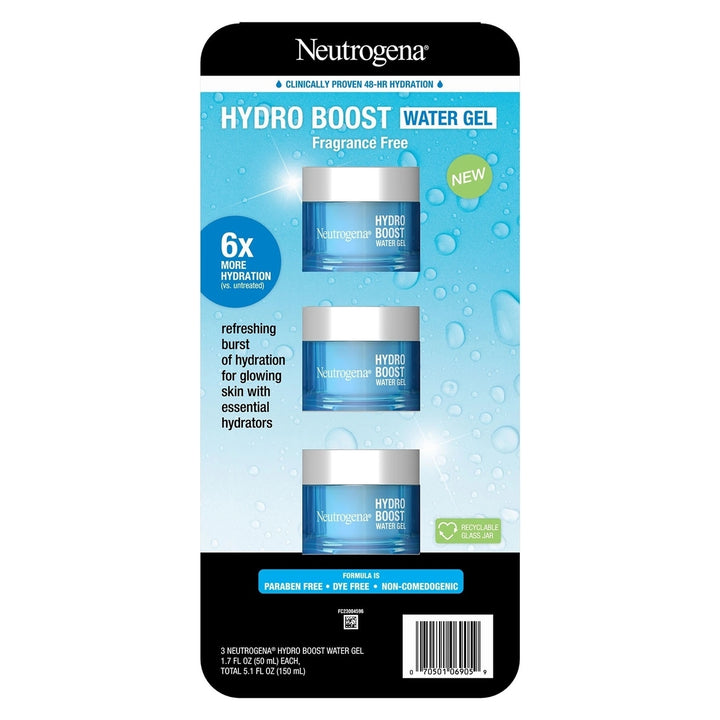 Neutrogena Hydro Boost 48-Hour Water Gel Face Moisturizer 1.7 Ounce (Pack of 3) Image 1