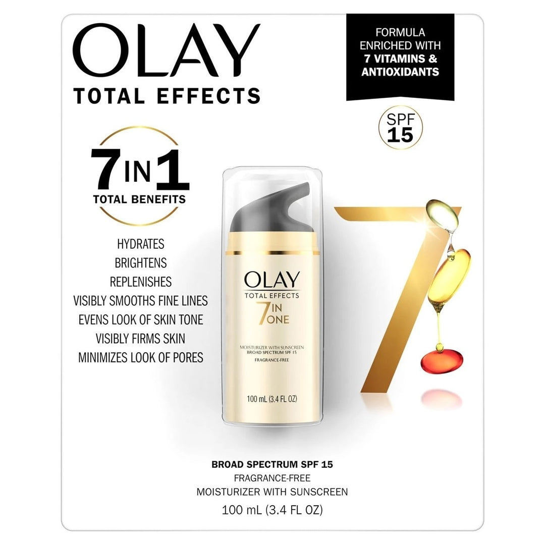 Olay Total Effects Face Moisturizer SPF 15 Fragrance-Free (3.4 Fluid Ounce) Image 1