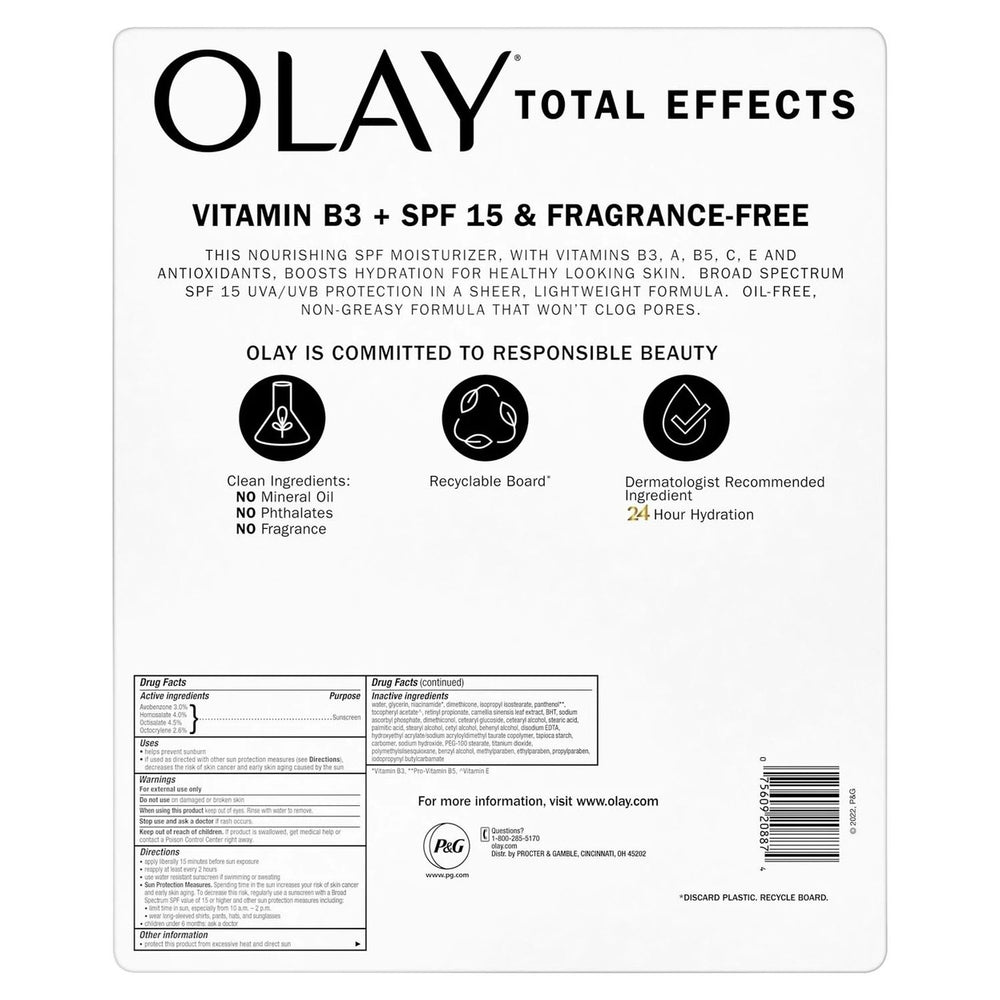 Olay Total Effects Face Moisturizer SPF 15 Fragrance-Free (3.4 Fluid Ounce) Image 2