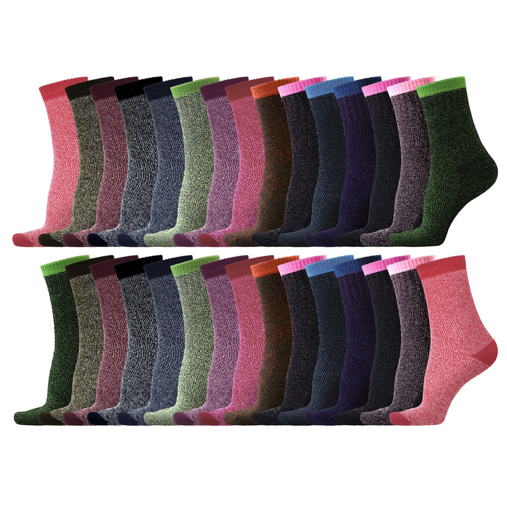 Multi-Pairs: Womens Cozy Soft Thick Winter Warm Thermal Insulated Heated Crew Socks Image 2