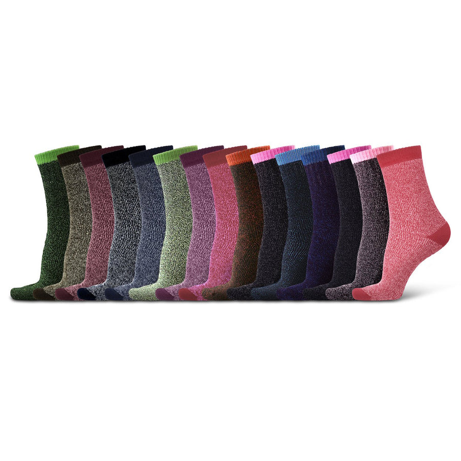5-Pairs: Women's Cozy Soft Thick Winter Warm Thermal Insulated Heated Crew Socks Image 1