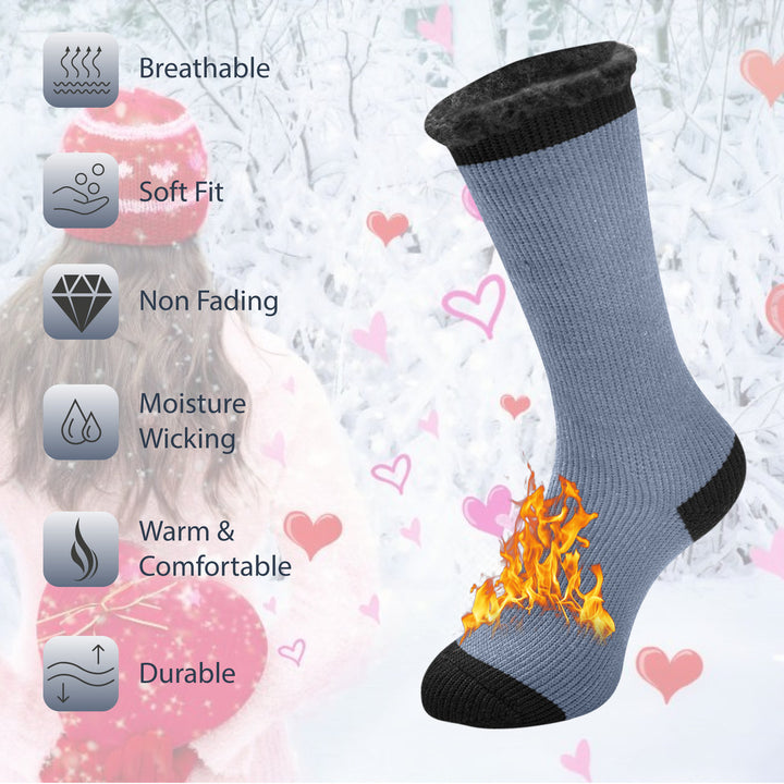 Mens Thermal Heated Socks Brushed Lined Insulated Warm Winter Cold Weather Image 7