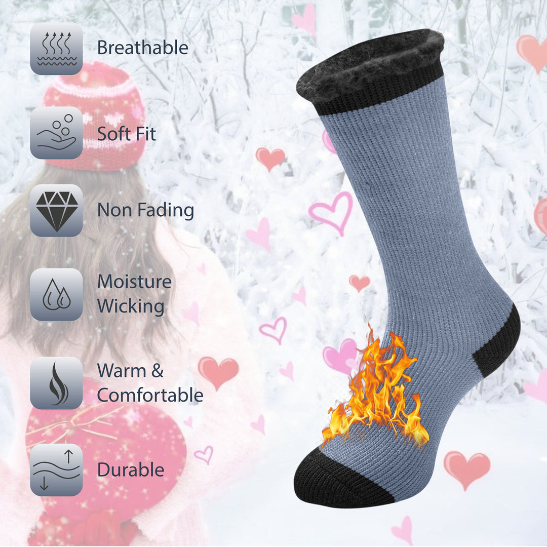 5-Pairs: Mens Thermal-Insulated Brushed Lined Warm Heated Winter Socks for Cold Weather Image 7