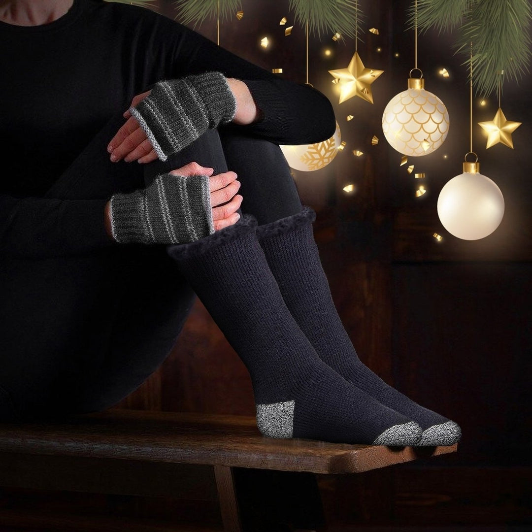 Mens Thermal Insulated Heated Winter Socks 4 Pairs Brushed Lined Warmth Image 10