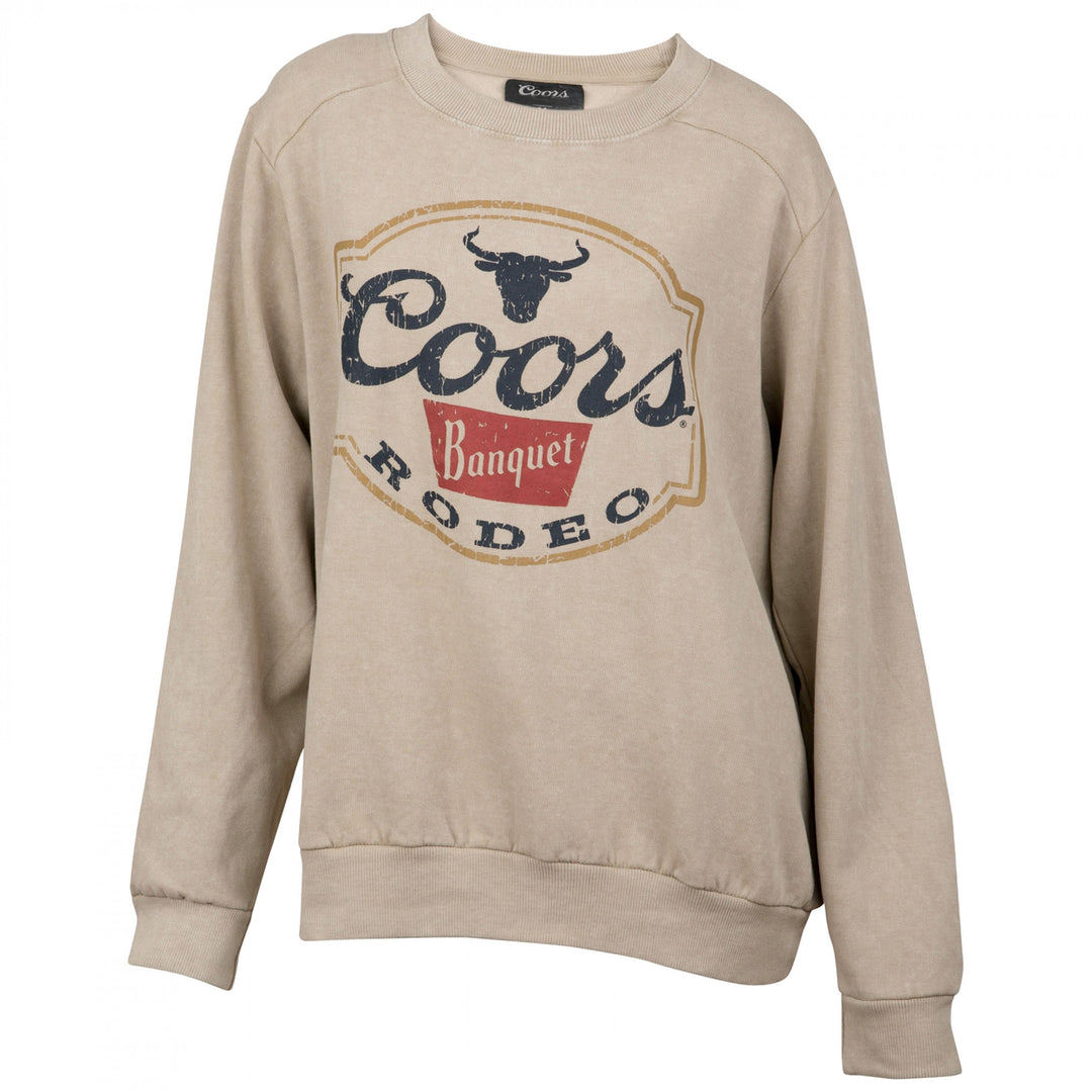 Coors Banquet Rodeo Long Horns Cream Colorway Womens Sweatshirt Image 1