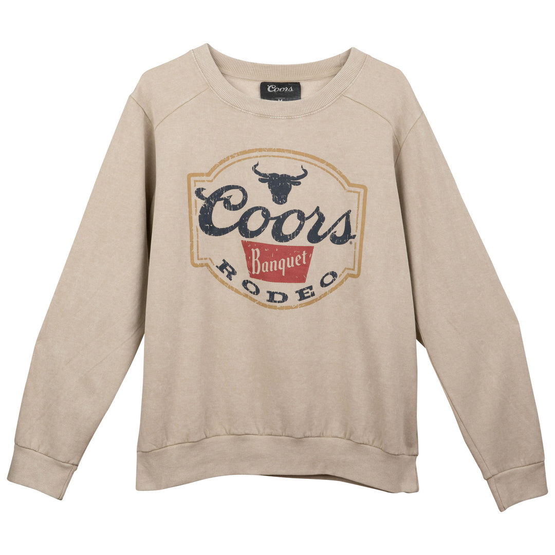 Coors Banquet Rodeo Long Horns Cream Colorway Womens Sweatshirt Image 3