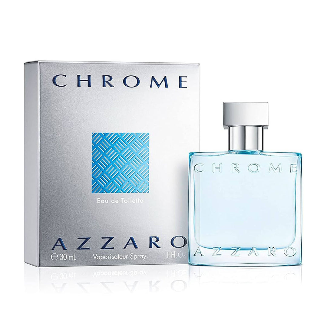 Azzaro Chrome EDT Spray 1.0 oz Men Citrus Woody Fragrance Cologne Gift Set Image 1