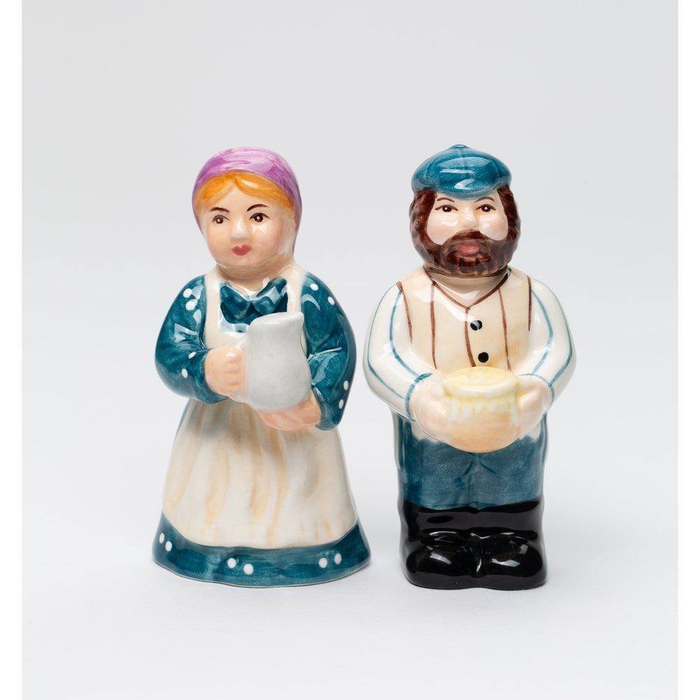 Ceramic Jewish Farmers Salt and Pepper Shakers 3.625 Inch Image 2