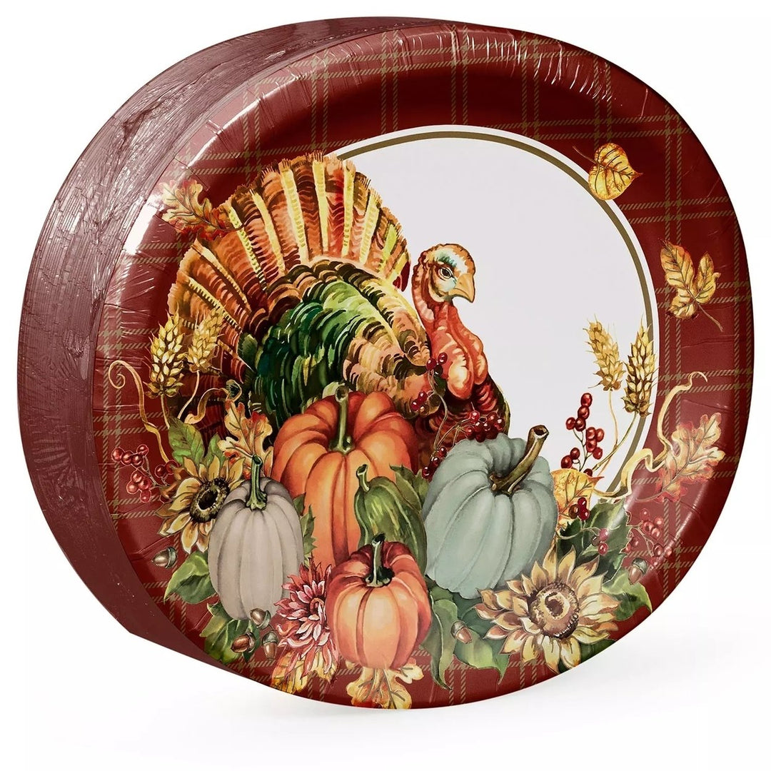 Members Mark Harvest of Plenty Oval Paper Plates10" x 12" (50 Count) Image 3