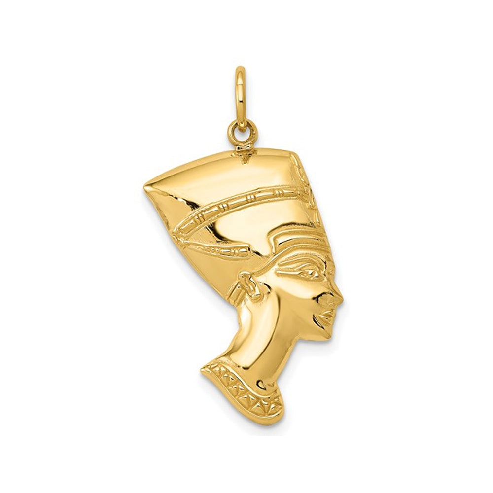 14K Yellow Gold Egyptian Nefertiti Charm Pendant (NO CHAIN) Image 1